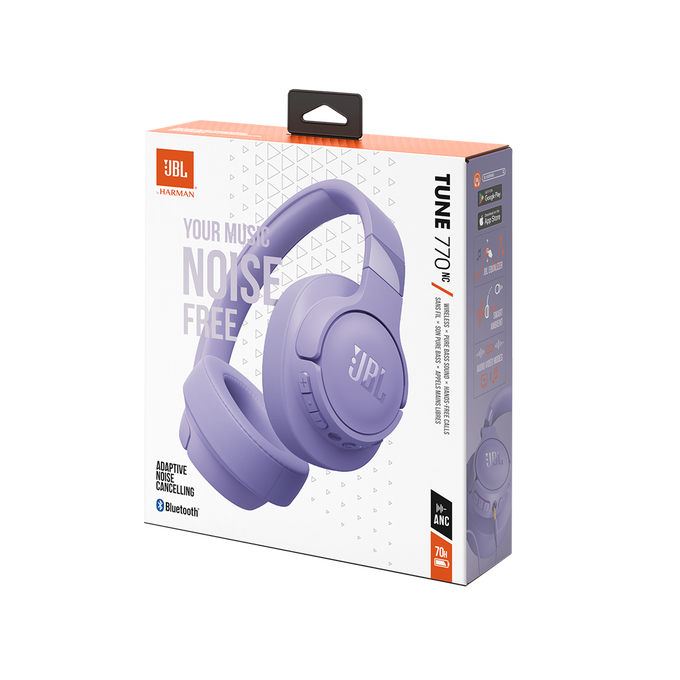 JBL Tune 770NC - Purple - Adaptive Noise Cancelling Wireless Over-Ear Headphones - Detailshot 10 image number null